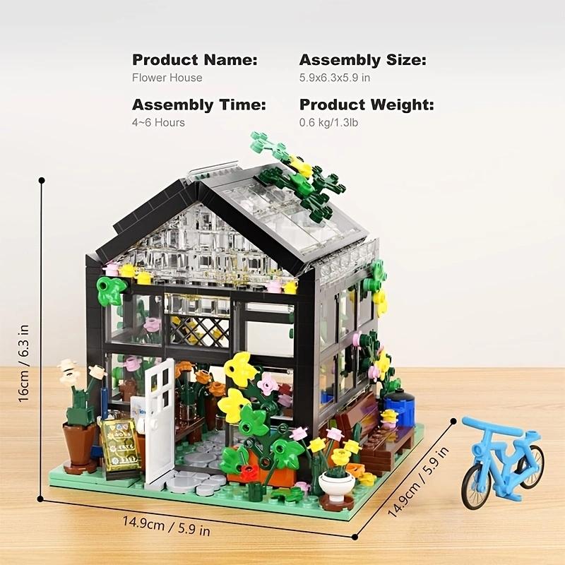 Flower House Building Blocks Children's Toy Splicing Toys for Boys and Girls Adult Birthday Gift 579PCS，Thanksgiving, Black Friday gifts, Christmas gifts