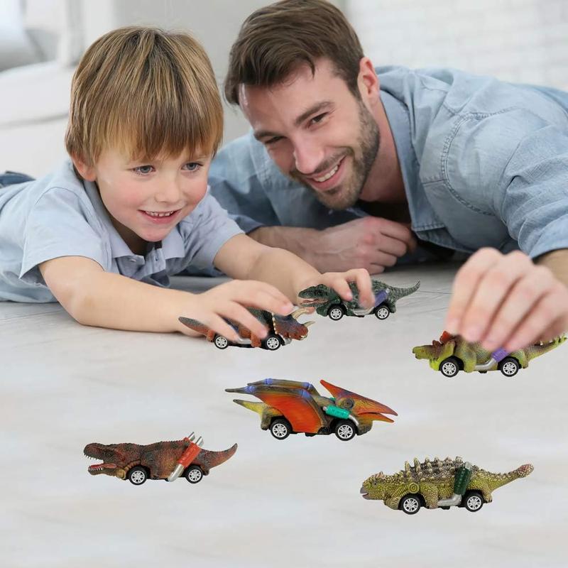 Dinosaur Toy Pull Back Cars,6 Pack Dino Toys for 3 Year Old Boys Girls and Toddlers,Boy Toys Age 3,4,5 and Up,Pull Back Toy Cars,Dinosaur Games with T-Rex