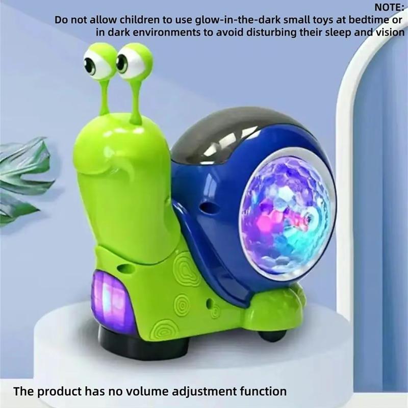 2024 Crawling Snail Design Music Toys, ElectricSnail Toy, Cute Electronic Animal Crawl Toy,Toys with Built-in LED Light, InteractiveLearning Toy