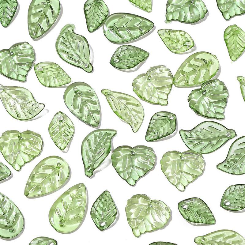 Mini Leaf Shaped Beads, 100pcs DIY Jewelry Accessories for Necklace & Bracelet & Earrings, DIY Jewelry Making Supplies for Women & Girls