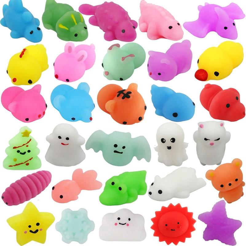 100 Pack Mochi Squishies Toys Set, Fun and Cute Party Favors for Kids,Stress Relief Toys,Treasure Box Toys for Classroom Prizes,Goodie Bags Fillers with Storage Bucket