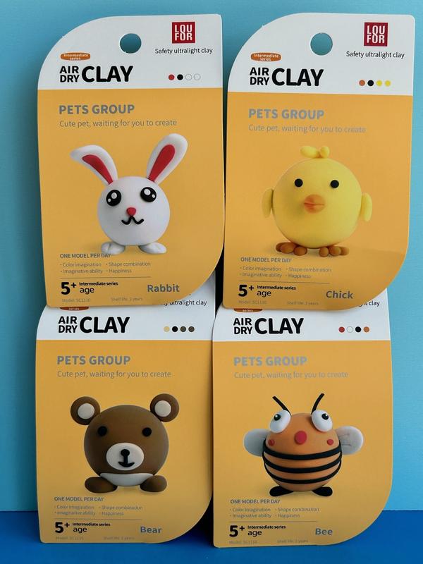 DIY Air Clay 12 in 1 Cute Pets Craft Kit - Soft and Ultra Light, Safe and Non-Toxic