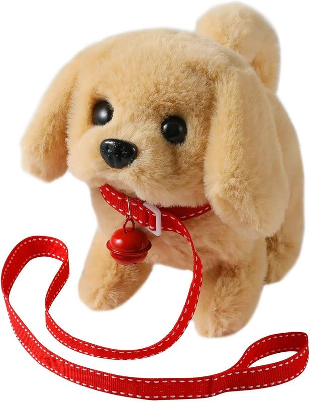 Plush Golden Retriever Toy Puppy Electronic Interactive Dog - Walking, Barking, Tail Wagging, Stretching Companion Animal for Kids Toddlers