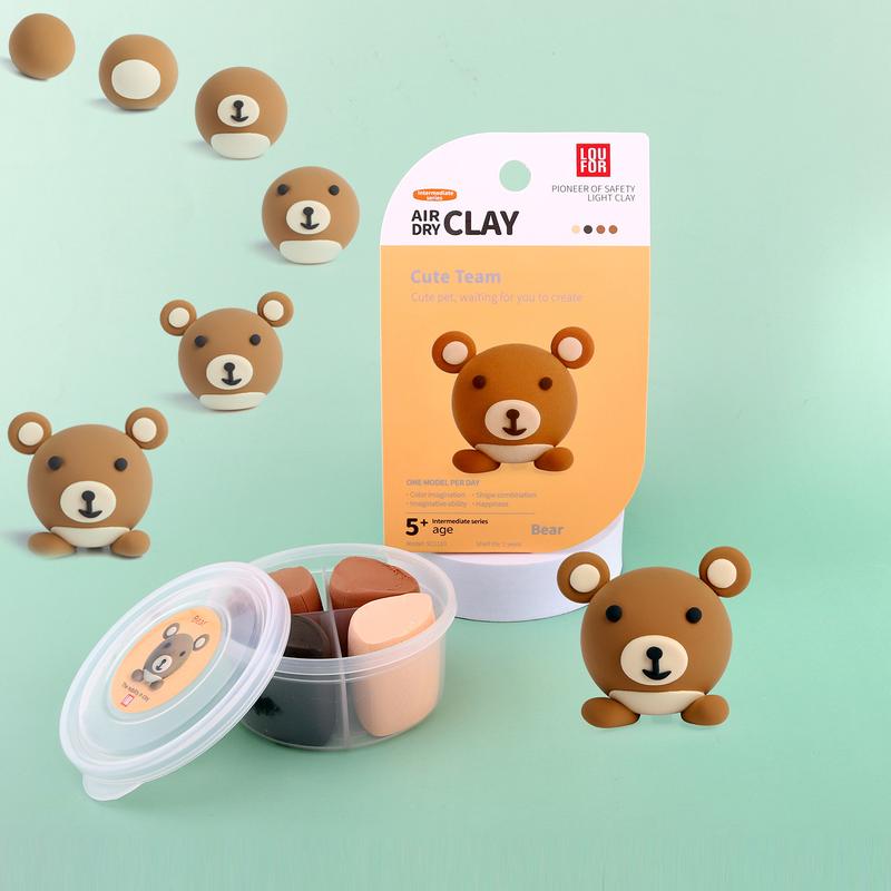 DIY Air Clay 12 in 1 Cute Pets Craft Kit - Soft and Ultra Light, Safe and Non-Toxic