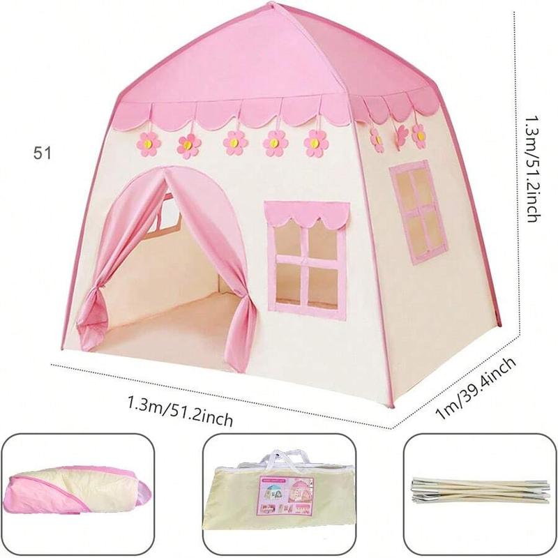 Princess Castle Design Play Tent, Portable Foldable Play House Tent, Indoor & Outdoor Play Tent for Role Playing, Birthday Gift, Party Supplies