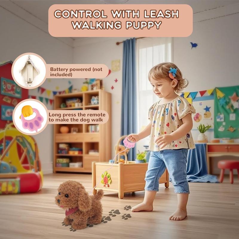 Puppy Toys for Kids, Toy Dogs That Walk and Bark, Walking Dog Toy for Kids with Leash, Interactive Stuffed Puppy with Remote Control, for Girls and Boys Aged 3-7 Year Old