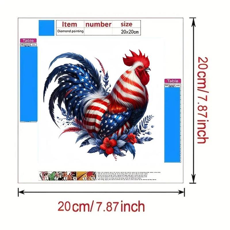 Rooster Pattern DIY Diamond Arts Colorful Painting Kit without Frame, DIY 5D Diamond Arts Painting Kit, Wall Art Decor for Home Bedroom