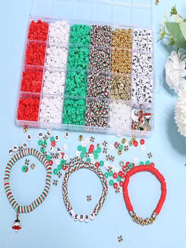 Mixed Color Clay Bead Bracelet Kit As Gifts, Friendship Beaded Chain Bracelet Making Kit for Necklace Girls, Diy Jewelry Making Kit