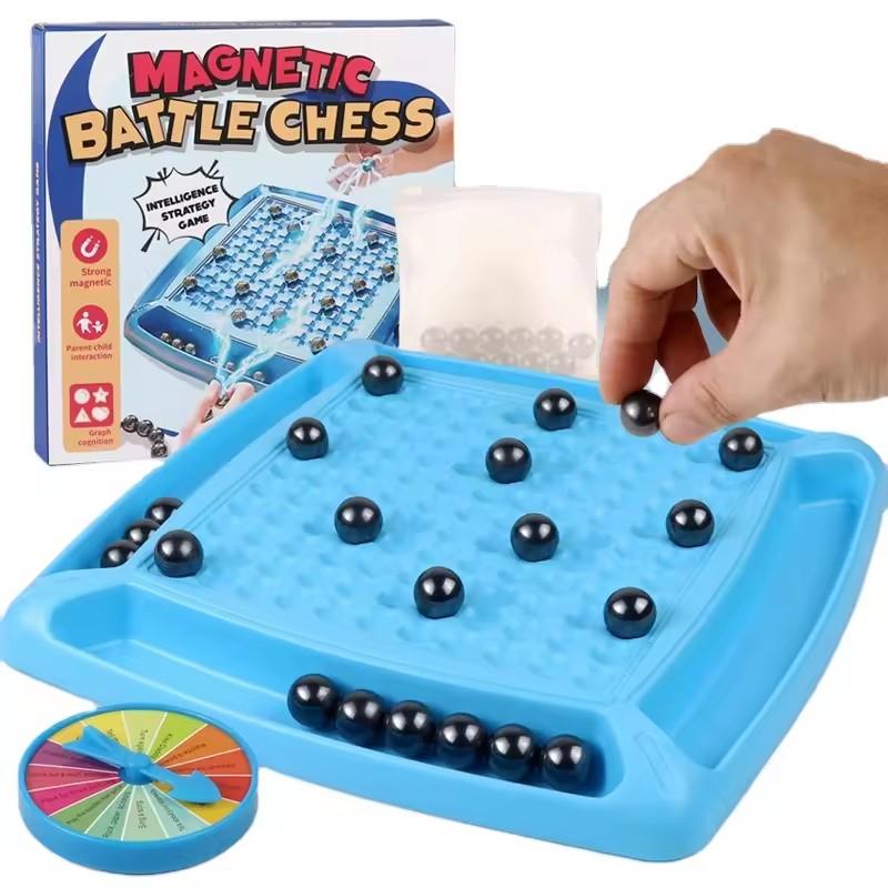 Magnetic Tabletop Family Game Set – Fun Multiplayer Strategy Game with Punishment Wheel, Portable Board and Storage Bag