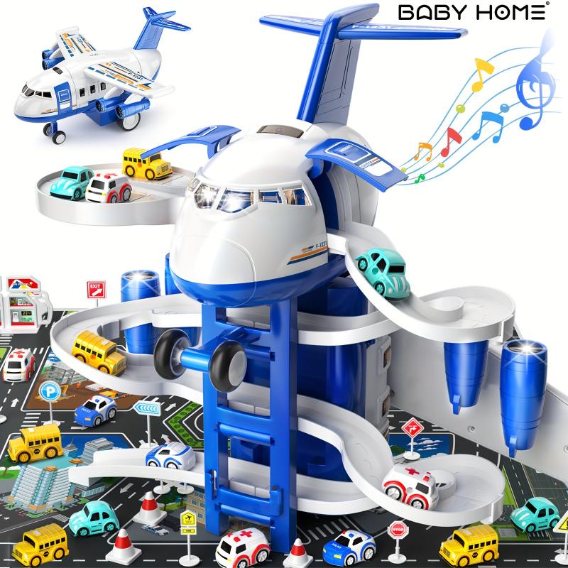 Baby Home Kids Airplane Car Toys Simulation Inertia Aircraft Music Stroy With Light Passenger Plane Diecasts Kids Educational Toy