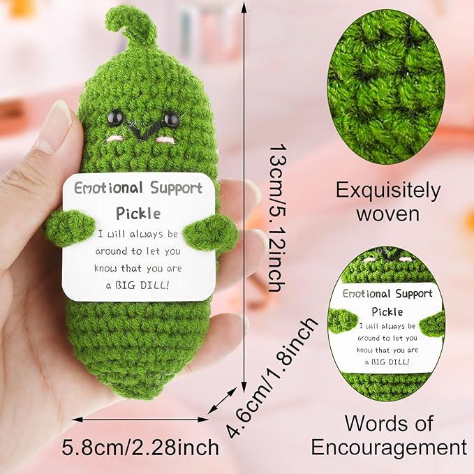 Crochet Pickle Toy, 1 Count Emotional Support Pickle Toy, Emotional Support Ornament for Christmas Decoration Or Gift