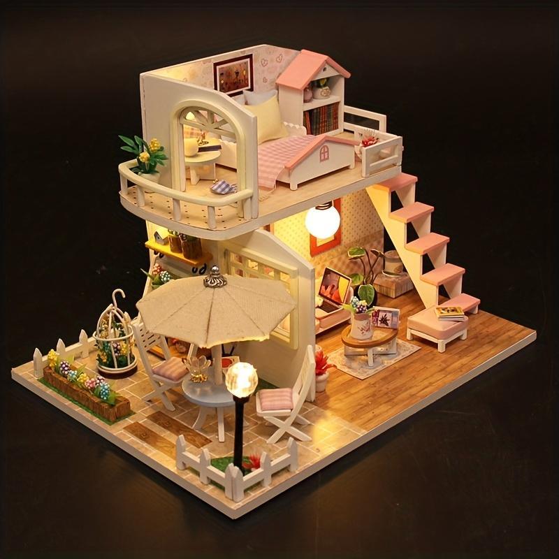 Handmade DIY Wood Craft Kit, 1 Count 3D Creative Assembly Wooden House Model, Birthday Gift, Christmas Gift