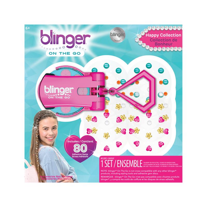 blinger® On The Go (Mini) Starter Kit with blinger® mini Gem Stamper + 80 Colorful Acrylic Rhinestones