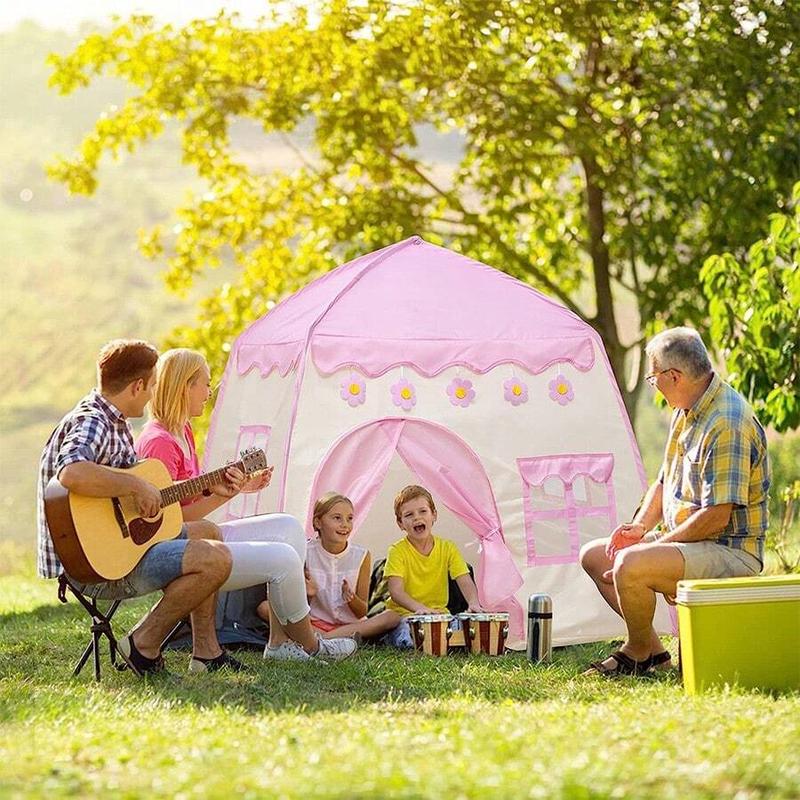 Princess Castle Design Play Tent, Portable Foldable Play House Tent, Indoor & Outdoor Play Tent for Role Playing, Birthday Gift, Party Supplies