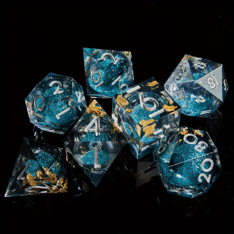 Polyhedral Dice Set, 7 Counts set Sand Core Dice, D&D Game Dice, Tabletop Game Accessories, Gaming Supplies, Gift for D&D Game Enthusiasts