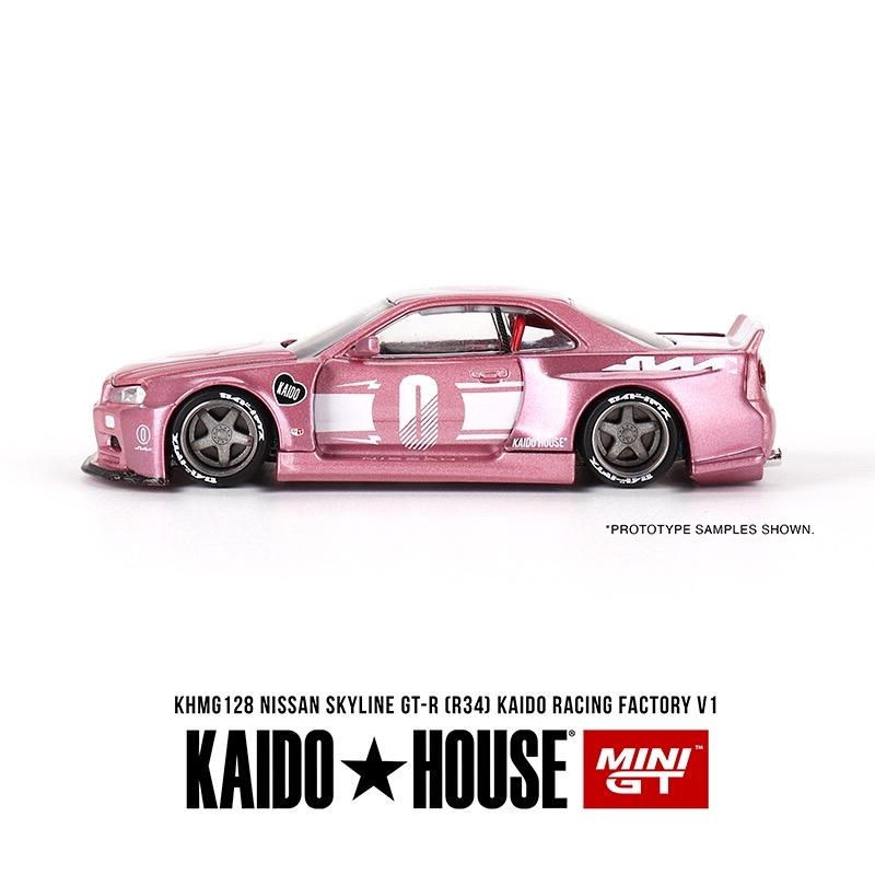 Kaido House x Mini GT 1:64 Nissan Skyline GT-R (R34) Kaido Racing Factory V1 – Pink