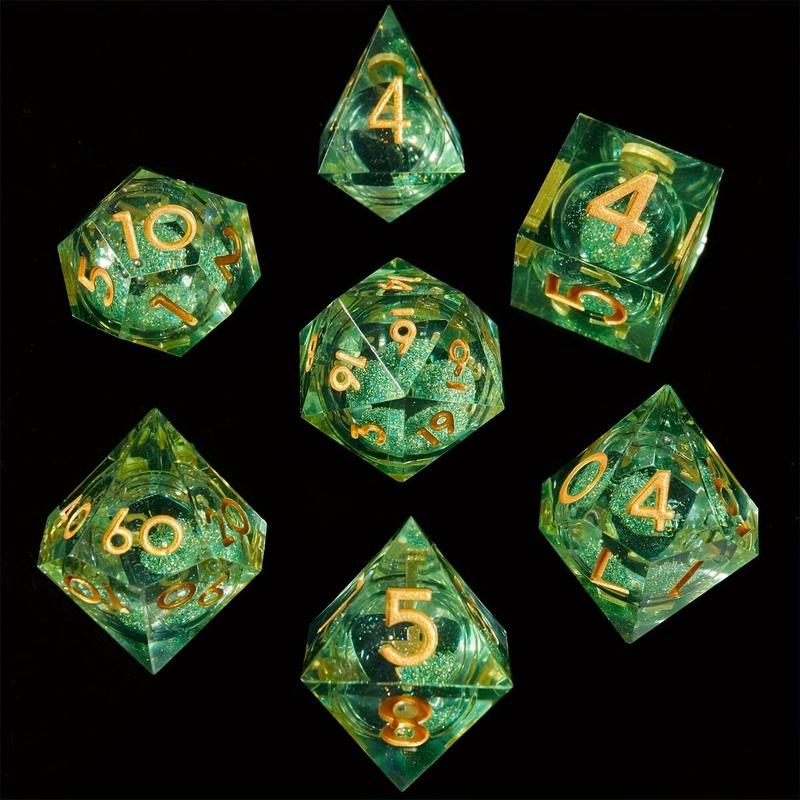 Polyhedral Dice Set, 7 Counts set Sand Core Dice, D&D Game Dice, Tabletop Game Accessories, Gaming Supplies, Gift for D&D Game Enthusiasts