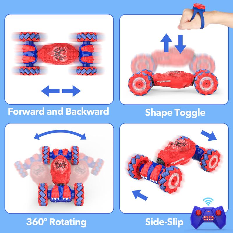 Remote Control Car, Gesture Sensing RC Stunt Car Toys for 6-12 Year Old Kids, New Upgraded Car 2.4Ghz Double-Sided 360° Rotating 4WD. 4WD Stunt rc stunt