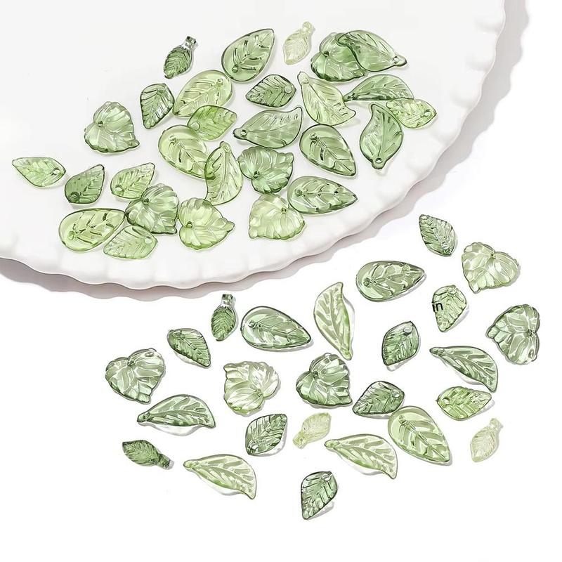 Mini Leaf Shaped Beads, 100pcs DIY Jewelry Accessories for Necklace & Bracelet & Earrings, DIY Jewelry Making Supplies for Women & Girls