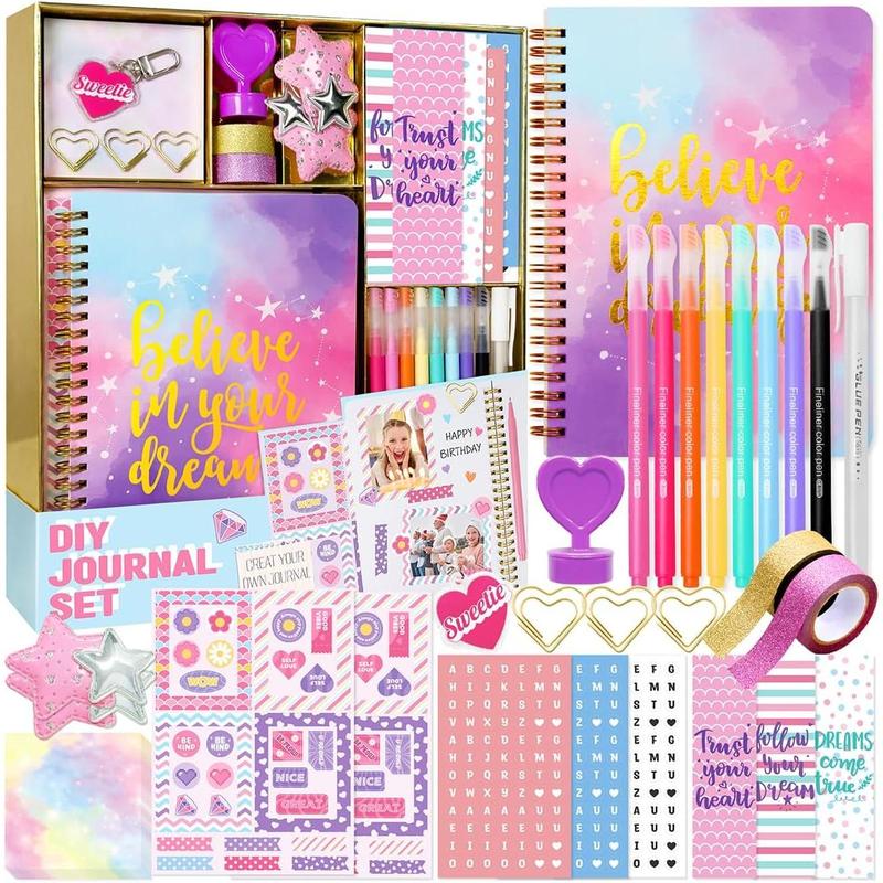 CHRISTMAS SALE:DIY Journal Kit for Girls - DIY Journal Set for Tween & Teen Girls, Stationery Set, Scrapbook & Diary Supplies Set, Journaling Art Crafts Kit, Ideal Gifts for 8 9 10 11 12 13 14 Year Old Girl