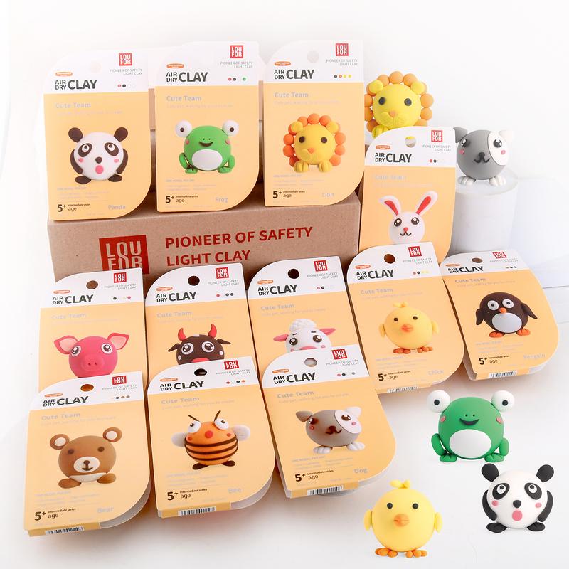 DIY Air Clay 12 in 1 Cute Pets Craft Kit - Soft and Ultra Light, Safe and Non-Toxic