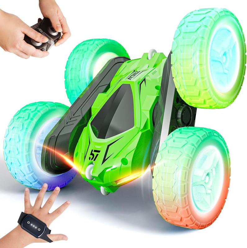 Remote Control Car, RC Cars Double Sided 360? Rotating Car Toys, Gesture Sensing RC Stunt Car with Headlights Wheel Lights, Ideal Gifts for Boys Girls