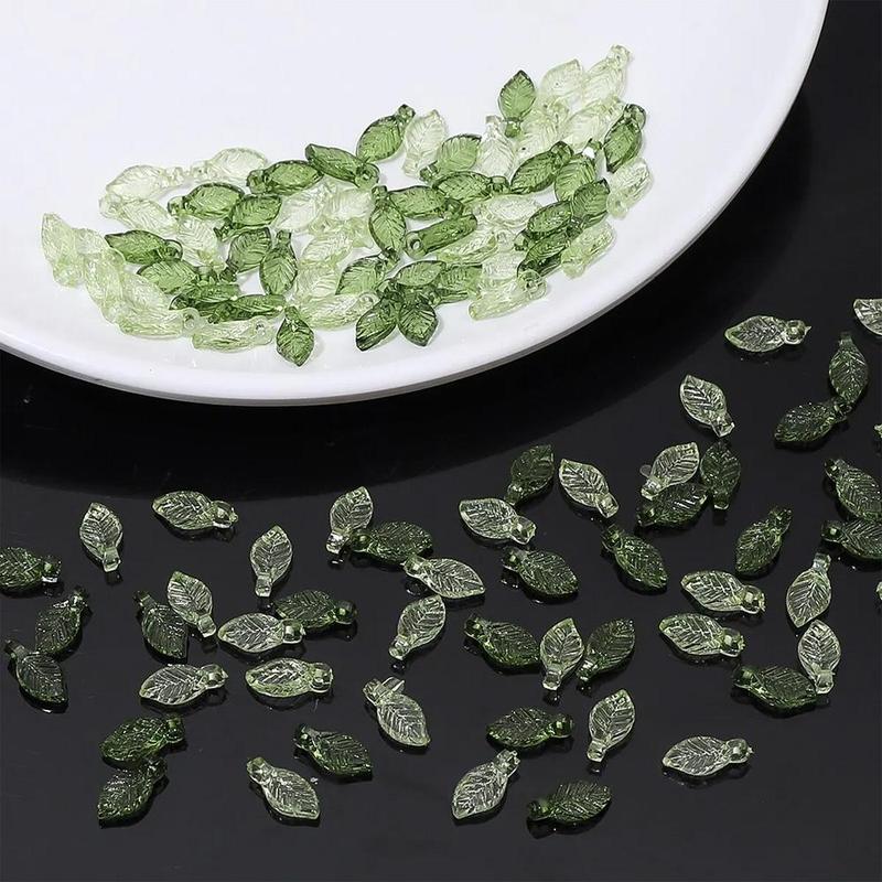 Mini Leaf Shaped Beads, 100pcs DIY Jewelry Accessories for Necklace & Bracelet & Earrings, DIY Jewelry Making Supplies for Women & Girls