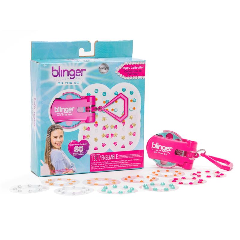 blinger® On The Go (Mini) Starter Kit with blinger® mini Gem Stamper + 80 Colorful Acrylic Rhinestones