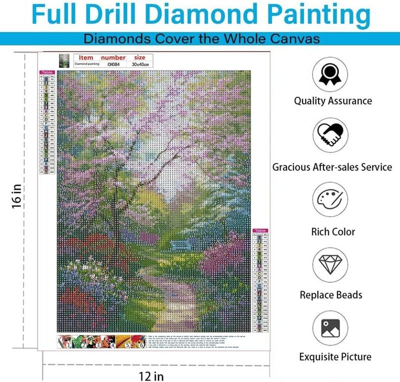 Diamond Painting Kits for Adults, Landscape 5D DIY Diamond Art Kits Full Drill Diamond Dots for Gift Wall Decor and Relaxation Gem Arts 12x16 inch