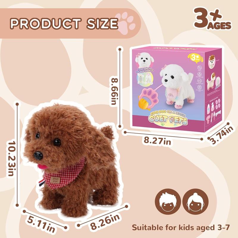 Puppy Toys for Kids, Toy Dogs That Walk and Bark, Walking Dog Toy for Kids with Leash, Interactive Stuffed Puppy with Remote Control, for Girls and Boys Aged 3-7 Year Old