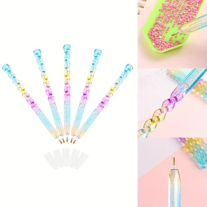 5D Diamond Art Colorful Painting Pen, 1 Count DIY Diamond Arts Craft Cross Embroidery Painting Accessories for Home Decoration