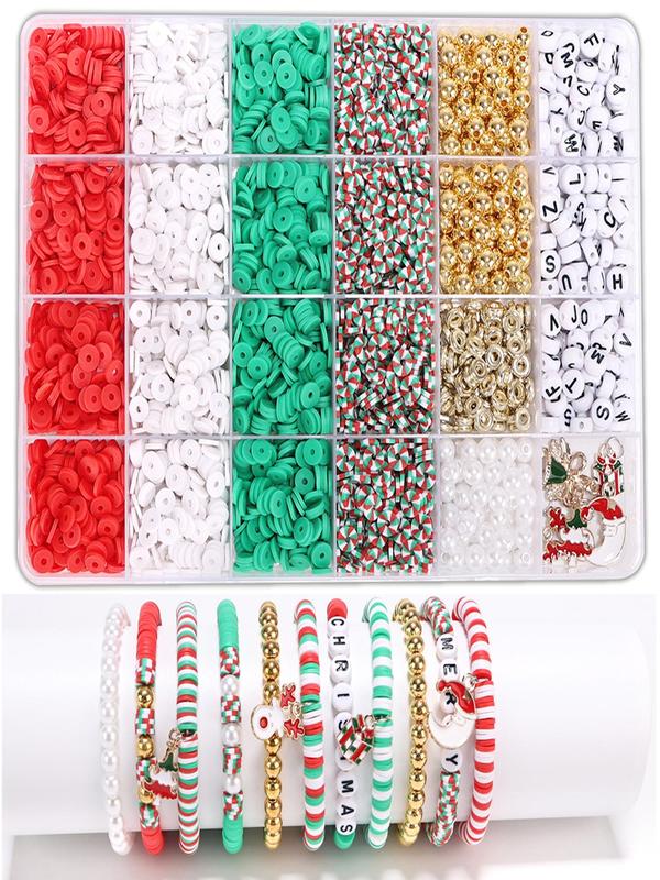 Mixed Color Clay Bead Bracelet Kit As Gifts, Friendship Beaded Chain Bracelet Making Kit for Necklace Girls, Diy Jewelry Making Kit