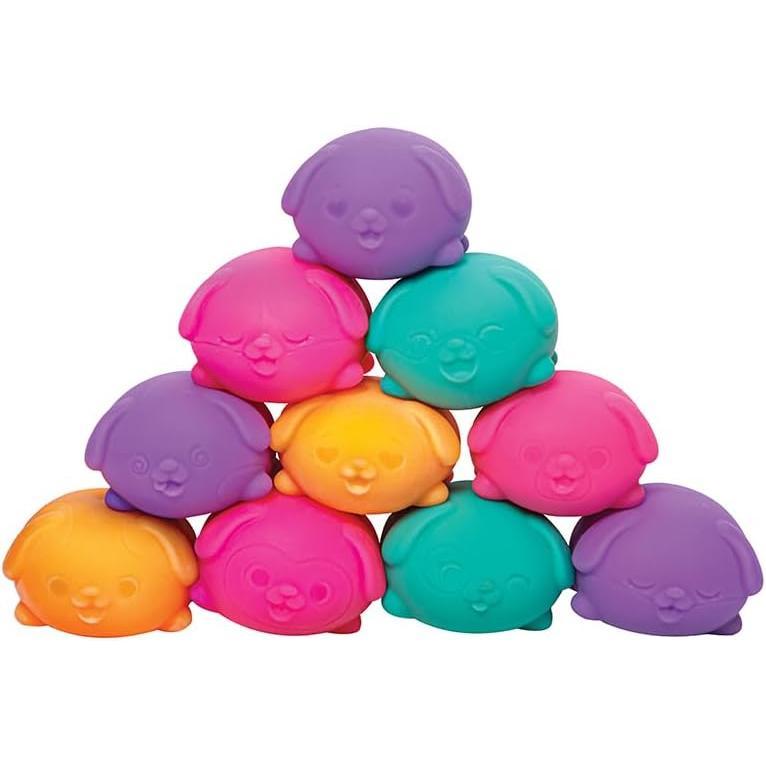 NeeDoh Teenie Funky Pups - Sensory Fidget Toy - 3 Mini Groovy Globs in Assorted Colors - Ages 3 to Adult (Pack of 1)