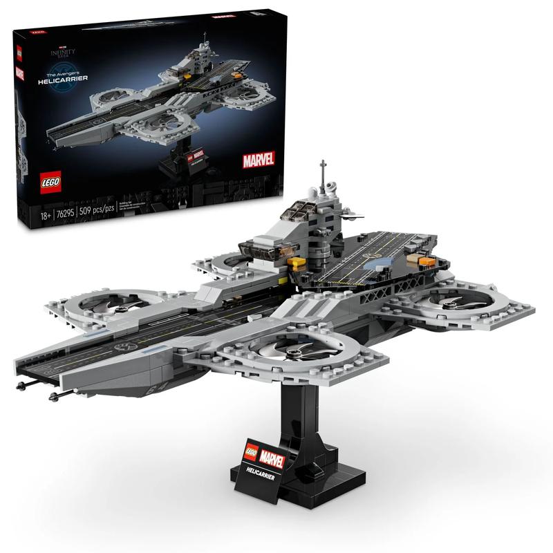  Marvel The Avengers Helicarrier Aircraft Carrier Model, Buildable Super Hero Gift for Adults, Build and Display Marvel Collectible for Home or Office Décor, Inspired by The Avengers Movies, 76295