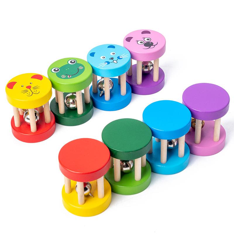 Montessori Wooden Toys Wooden Rainbow Music Rattles Sand Hammer Enlightenment Wood Puzzle Educational Toys For Children