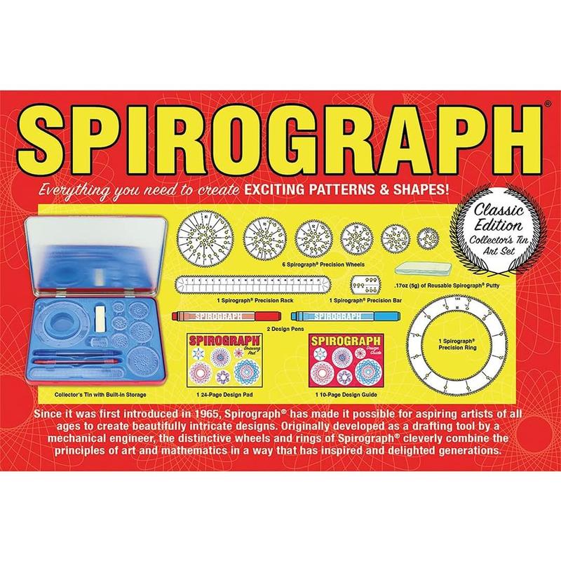 Spirograph Design Set Collectors Tin – Arts and Crafts, Kids Toys, Art Supplies, Craft Supplies, Drawing Kit, Spiral Art, Classic Gear Design Kit, Pens, Design Sheet Included, Ages 8 and Up