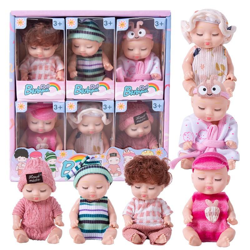 Christmas 6pcs set Mini Animal & Insect Shaped Cute Reborn Doll, Sleepy Doll, Children's Toy Gift Box