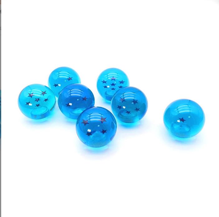 NEW big 4.3 cm Goku Blue Color Crystal Dragon ball Z 7 Stars 7pcs set Anime