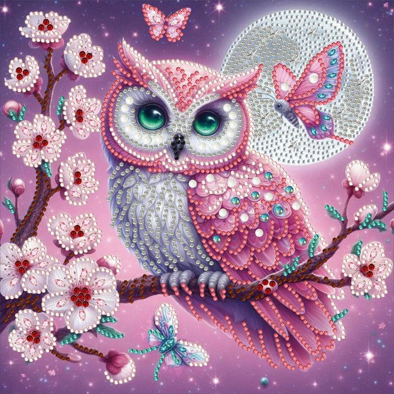 Owl Pattern DIY Diamond Arts Colorful Painting Kit without Frame, 1 Count DIY 5D Diamond Arts Colorful Painting Kit, Wall Art Decor for Home, Christmas Gift