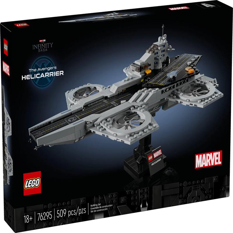  Marvel The Avengers Helicarrier Aircraft Carrier Model, Buildable Super Hero Gift for Adults, Build and Display Marvel Collectible for Home or Office Décor, Inspired by The Avengers Movies, 76295