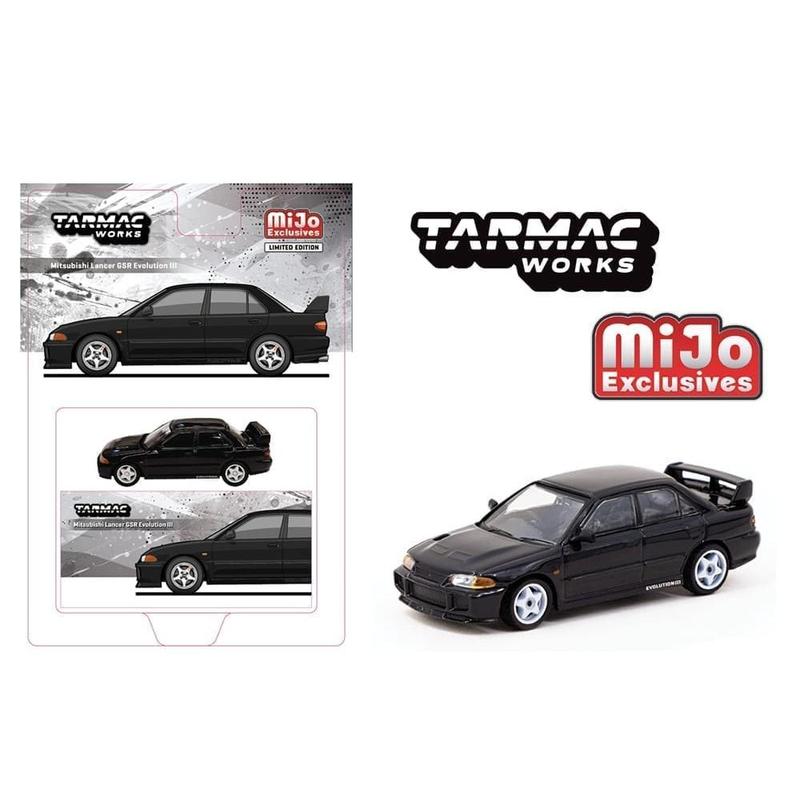 Tarmac Works 1:64 Mitsubishi Lancer GSR Evolution III- Black – Global64 – Mijo Exclusive