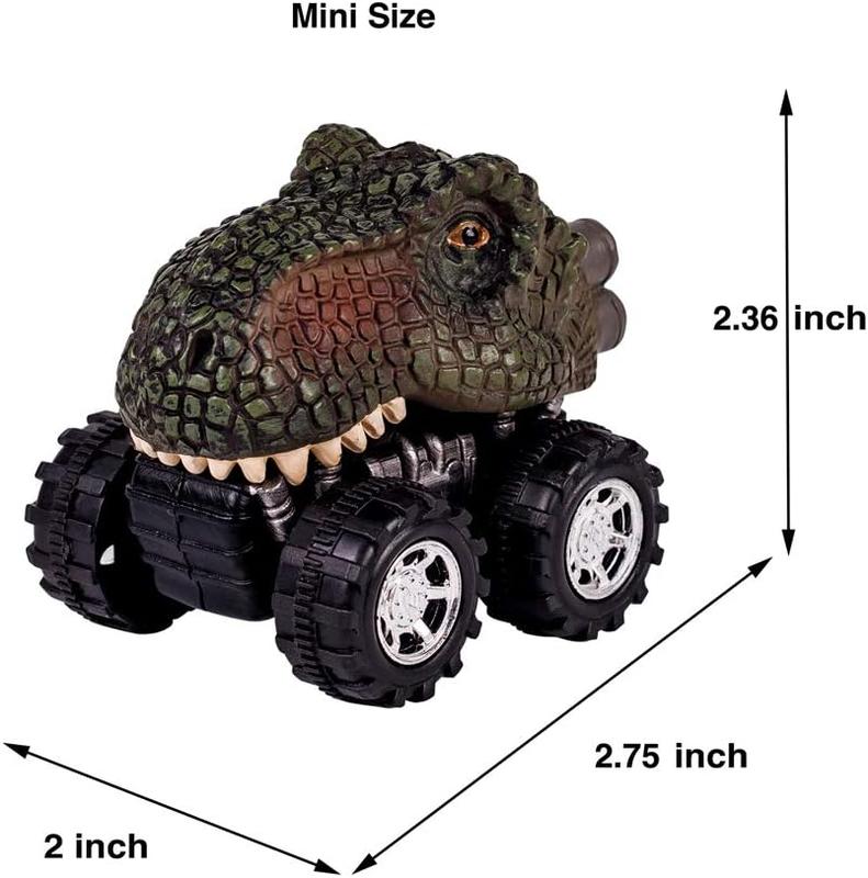 Pull Back Dinosaur Car Toys 4 Pack Dino Toys for 3 Year Old Boys and Toddlers T-Rex Dinosaur Games Monster Trucks