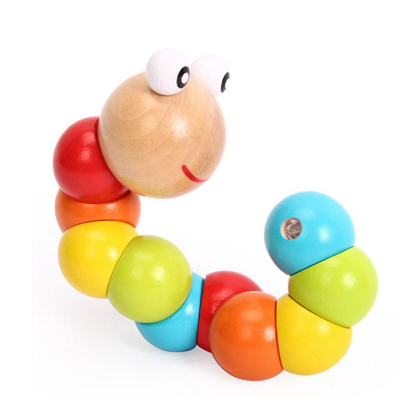 Montessori Wooden Toys Wooden Rainbow Music Rattles Sand Hammer Enlightenment Wood Puzzle Educational Toys For Children