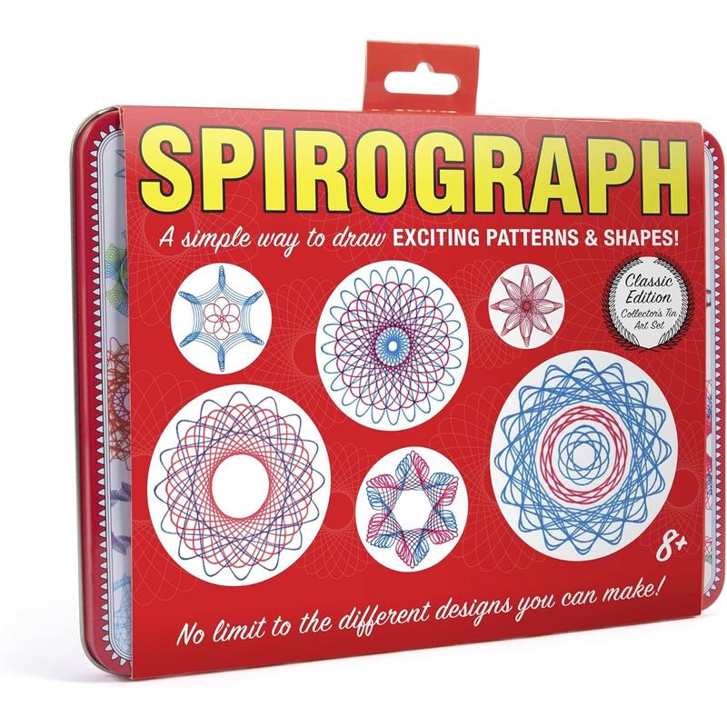 Spirograph Design Set Collectors Tin – Arts and Crafts, Kids Toys, Art Supplies, Craft Supplies, Drawing Kit, Spiral Art, Classic Gear Design Kit, Pens, Design Sheet Included, Ages 8 and Up