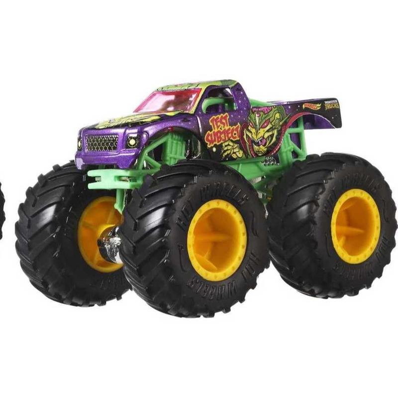 Monster Trucks Toy Trucks 2-Pack, Demolition Doubles Set of 2 Vehicles in 1:64 Scale, for Kids & Collectors (Styles May Vary)