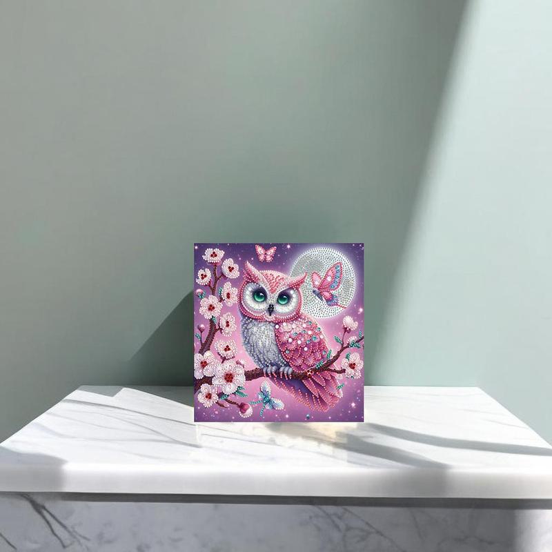 Owl Pattern DIY Diamond Arts Colorful Painting Kit without Frame, 1 Count DIY 5D Diamond Arts Colorful Painting Kit, Wall Art Decor for Home, Christmas Gift