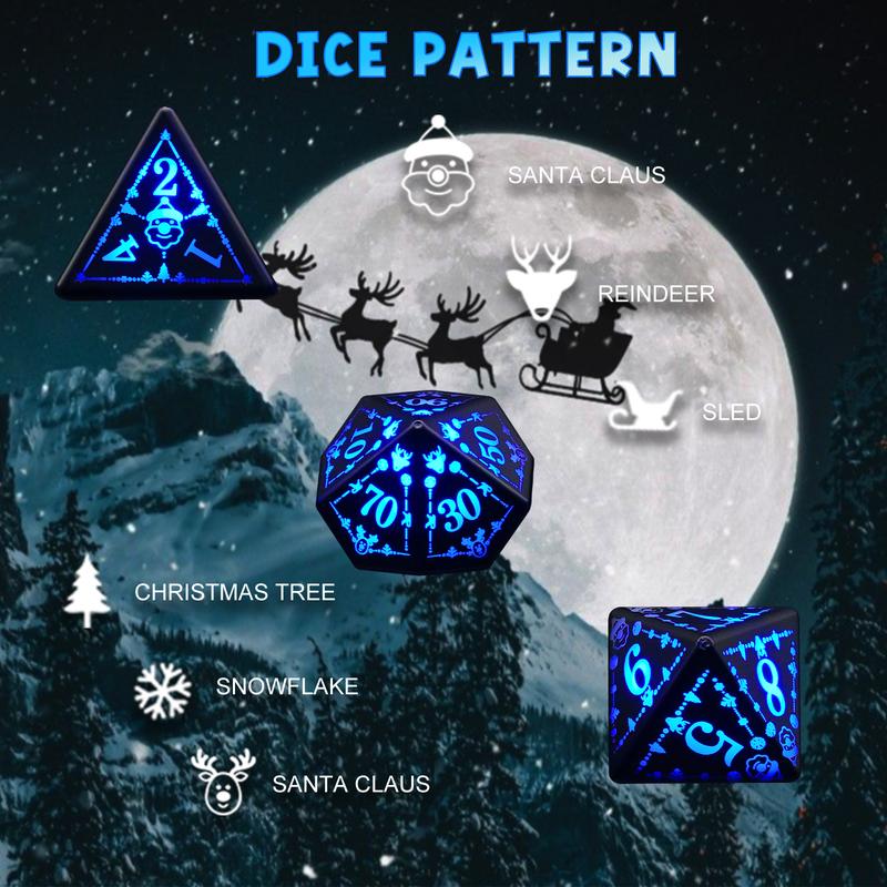 Light up Dice, Rechargeable Dice Set D&D Electronic Flashing LED Dice with Charging Case Glow in The Dark Dice for Role Playing Game RPG Dice dnd dice