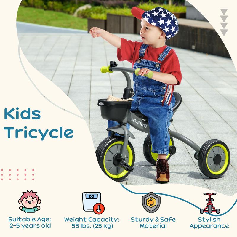 Tricycle for Toddlers Ages 2-5, featuring an adjustable seat, bell, basket, and secure handlebar grips for smooth and safe rides!   car wiggle  car Adjustable Toddler remote control