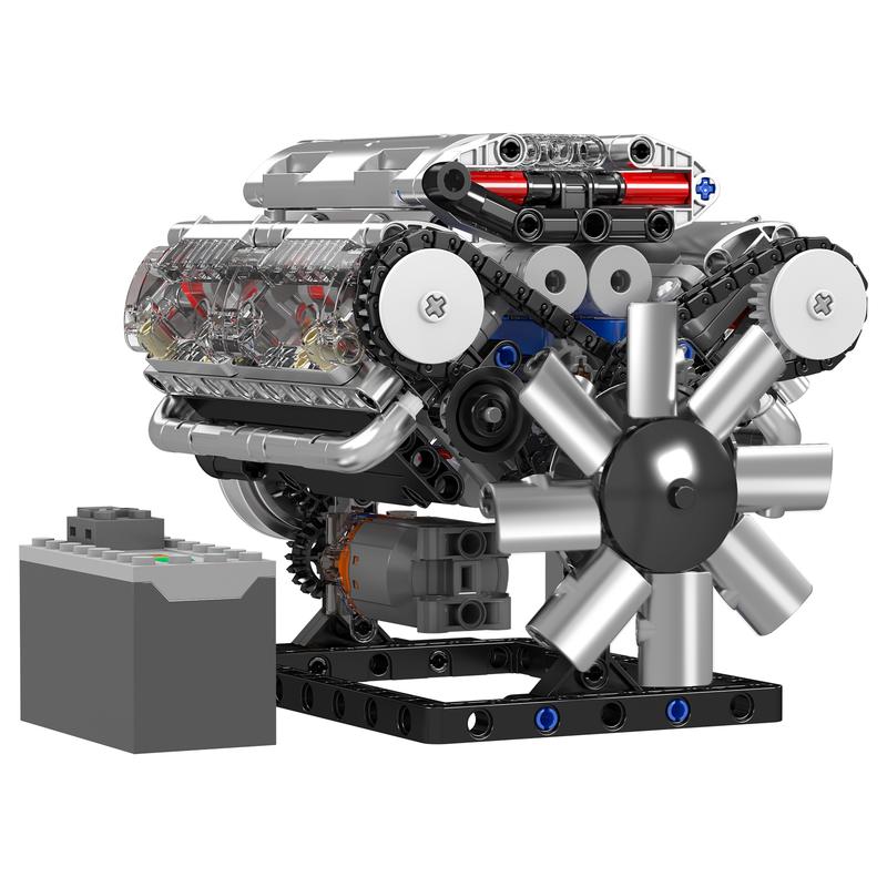 Mould King 10088 No.V8 Engine Model Kit - 535 Pcs to Build Your Own Mini Engine That Works- DIY STEM Project & Gift for Kids Teens