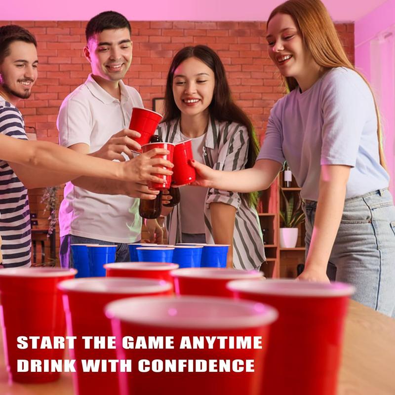 71 * 23in Beer Pong Table Mat, Beer Pong Set for Drinking Games, 14 * Beer Pong Balls, 24 * Reusable Plastic Beer Pong Cups, Party Festivals Fun Drink Games for Adults.